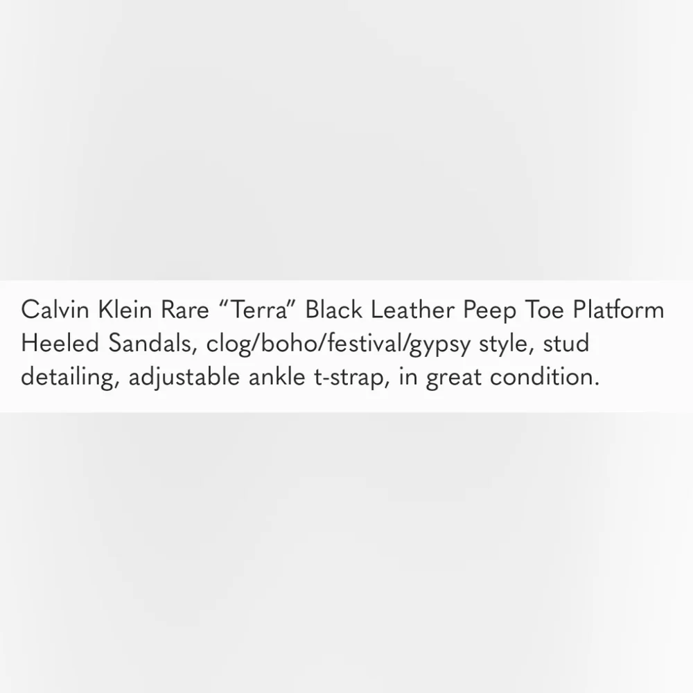 Calvin Klein “Terra” Leather Peep Toe Platforms - Picture 10 of 10